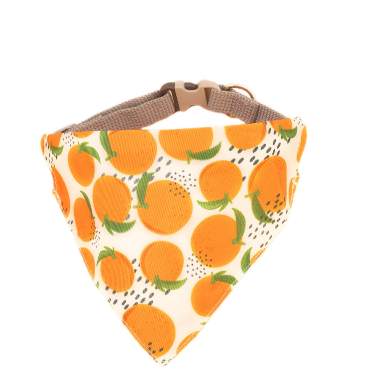 Orange Print Dog Triangle Bandana Bibs Orange Colour petvibez