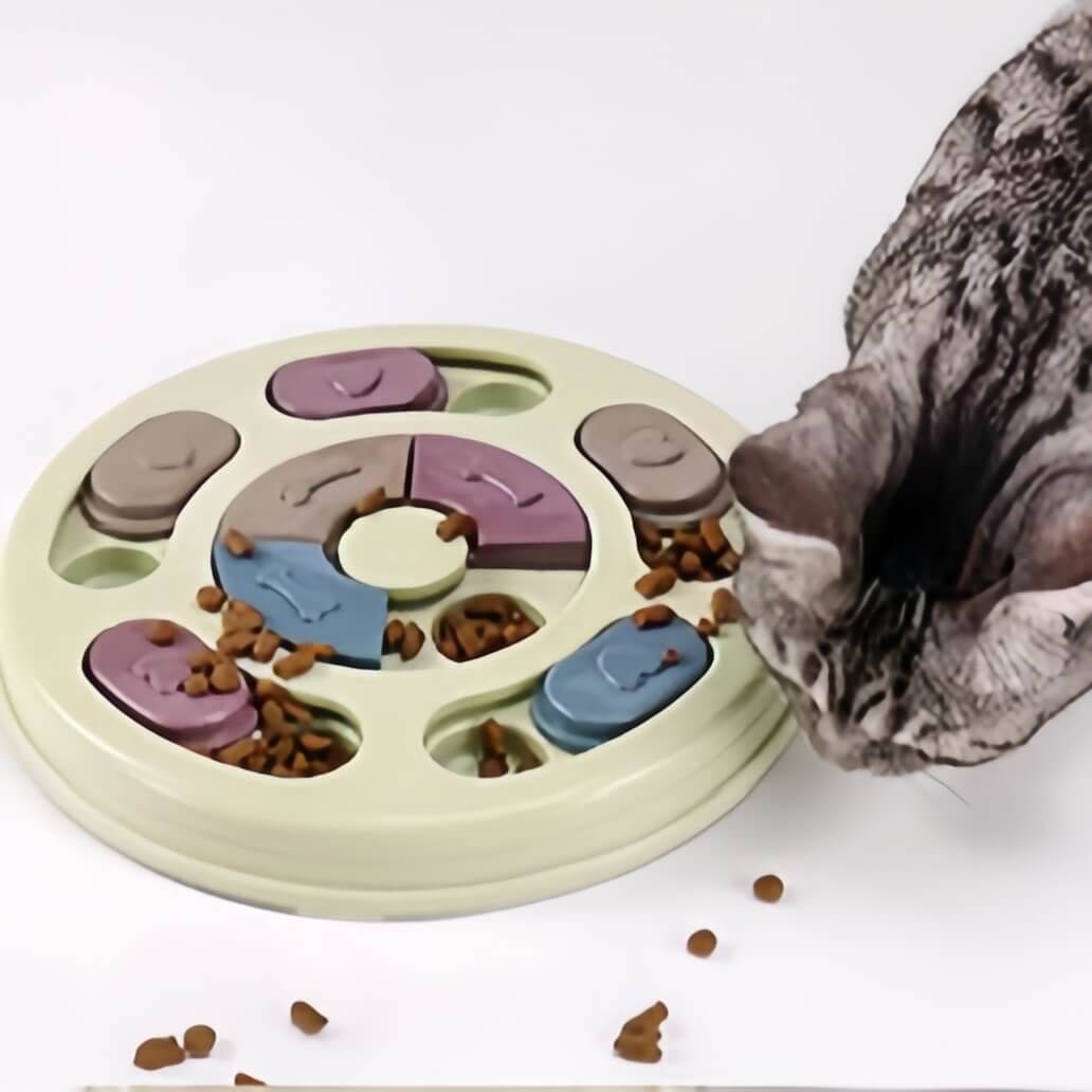 Cat Puzzle Feeder Toy Round Shape petvibez