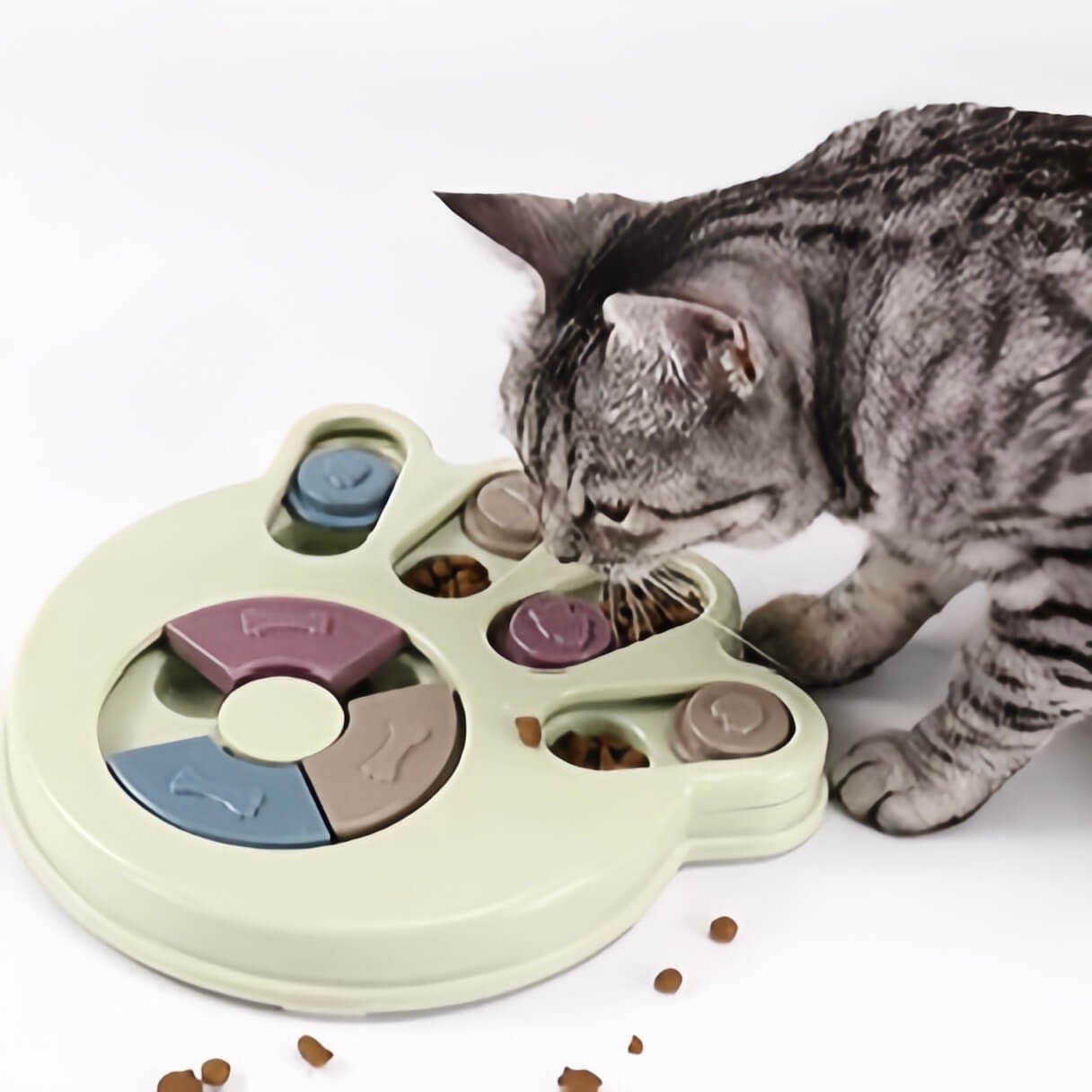 Cat Puzzle Feeder Toy Footprint Shape petvibez