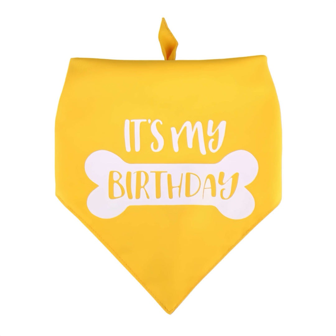 A Yellow Triangle Dog Birthday Bandana