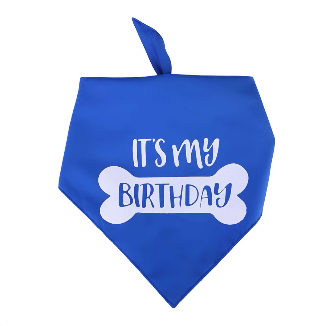 A Blue Triangle Dog Birthday Bandana