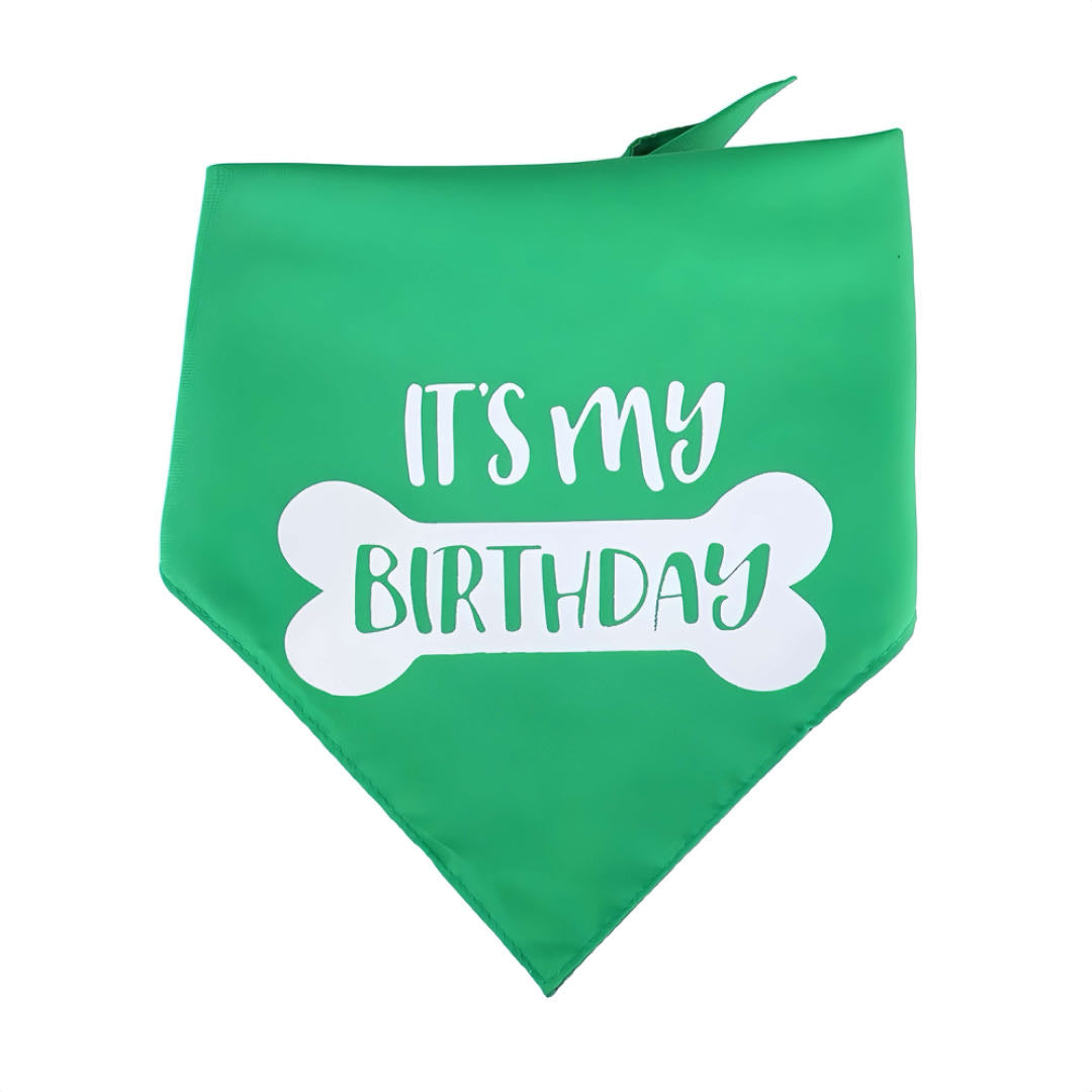 A Green Triangle Dog Birthday Bandana