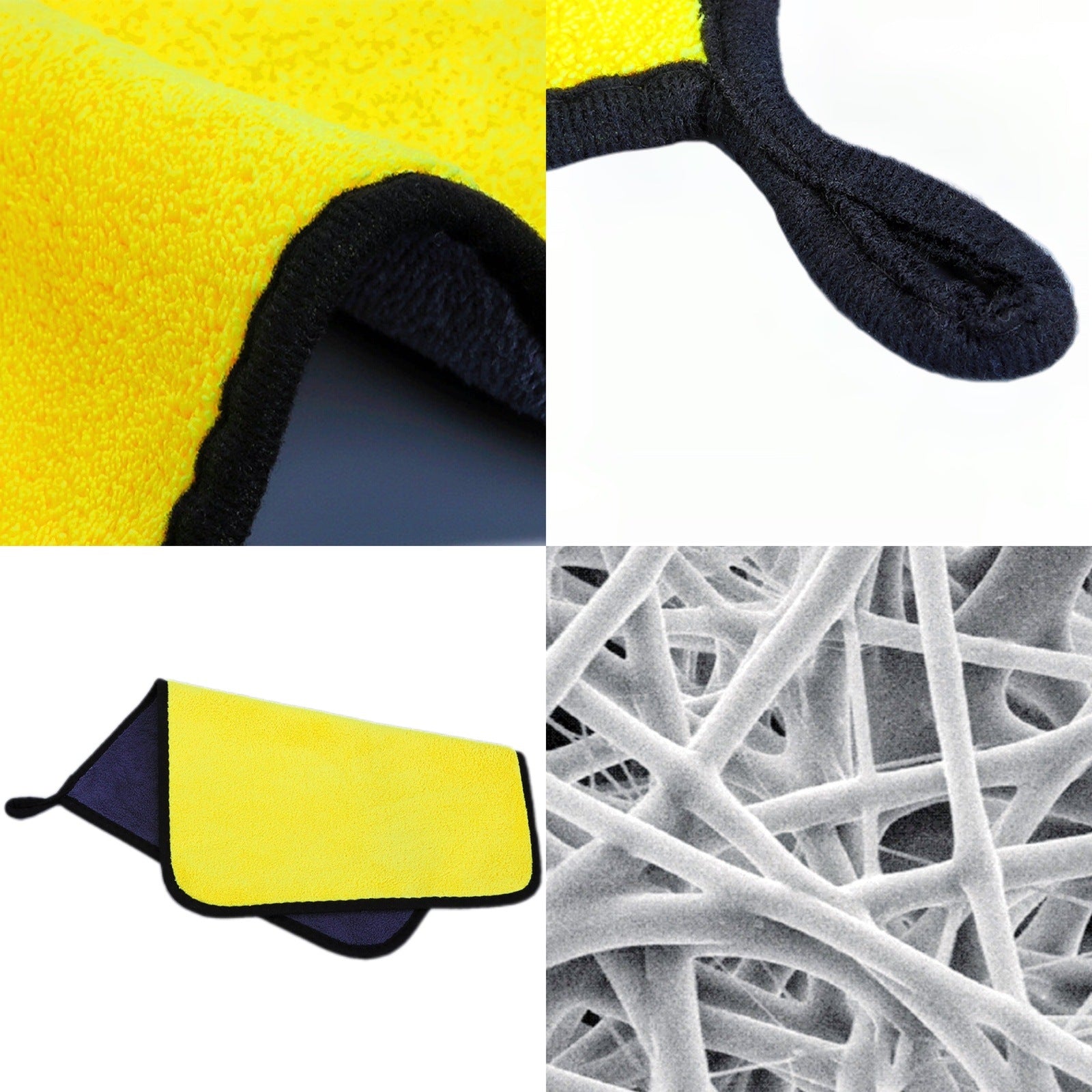 Dog absorbent bath towel, double sided usable, yellow and grey colour on each side product details petvibez 