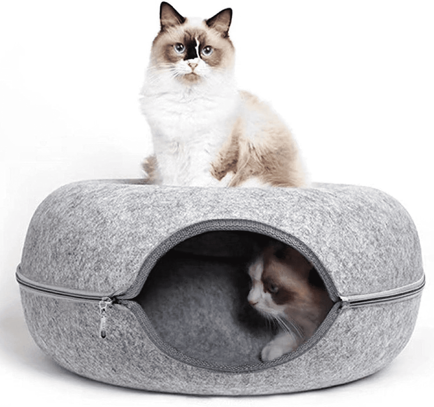 Tunnel Round Felt Donut Cat Cave Cat Bed Large petvibez