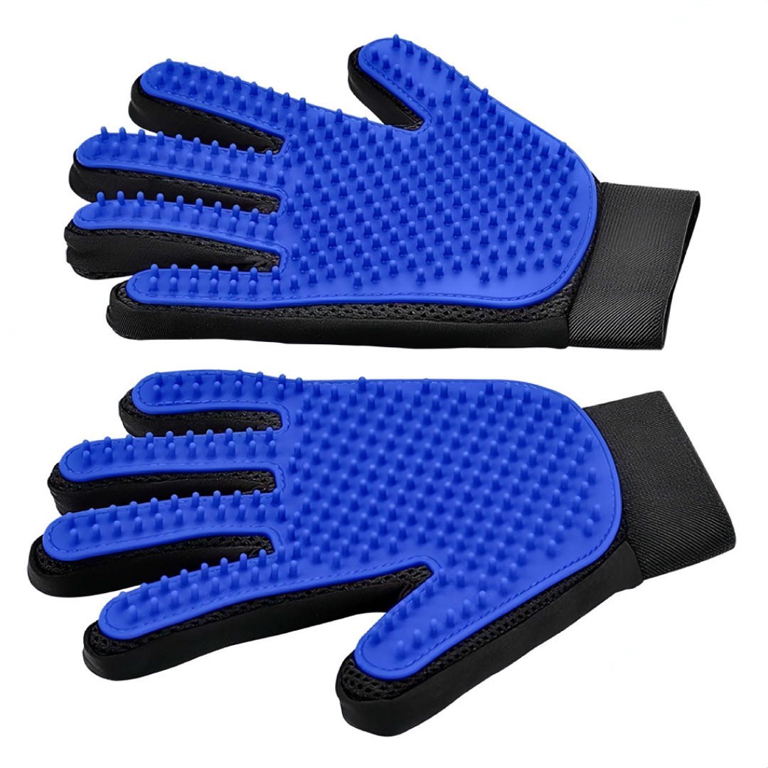 One Pair Of Pet Grooming Gloves Blue Colour PetVibez