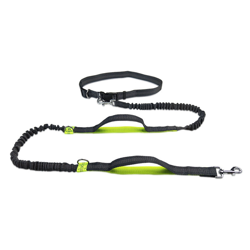 A Fluorescent Green Colour hands free dog waist leash