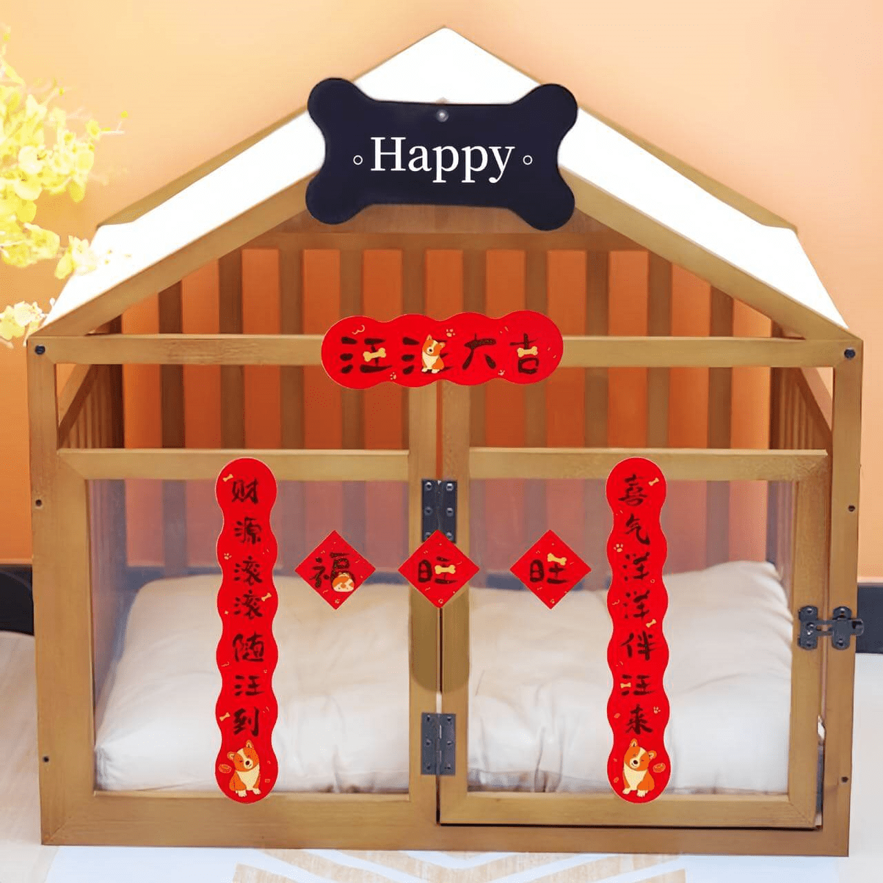 Lunar New Year Pet Mini Spring Festival Couplet House Door Decor petvibez