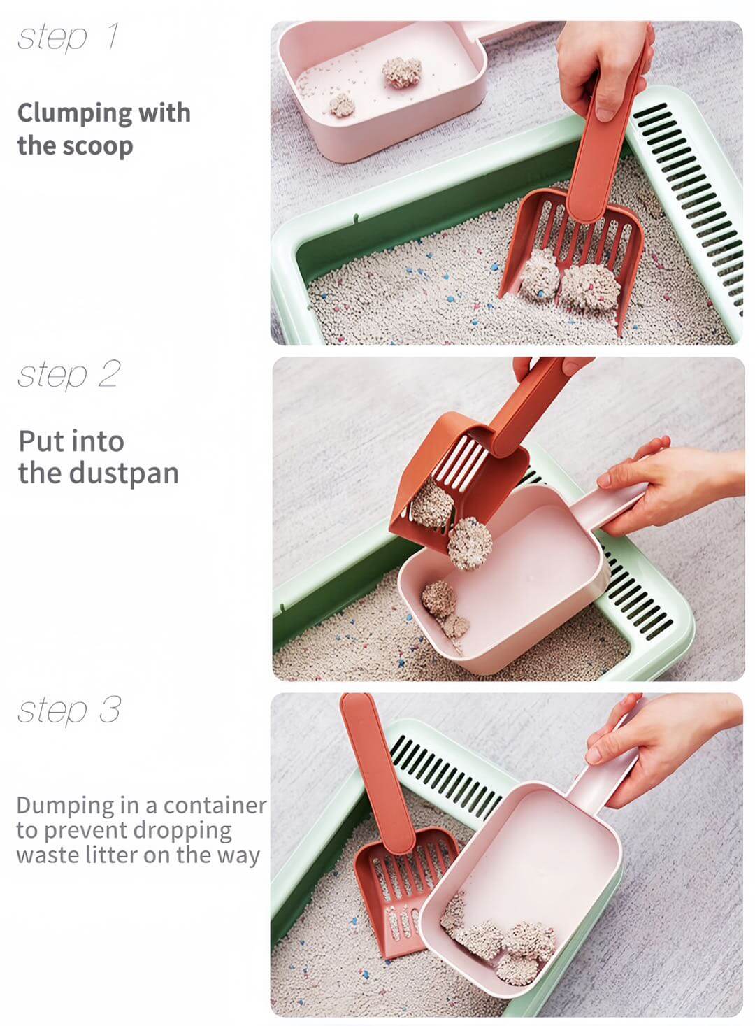 2 In 1 Cat Litter Scoop With Dustpan Combo petvibez