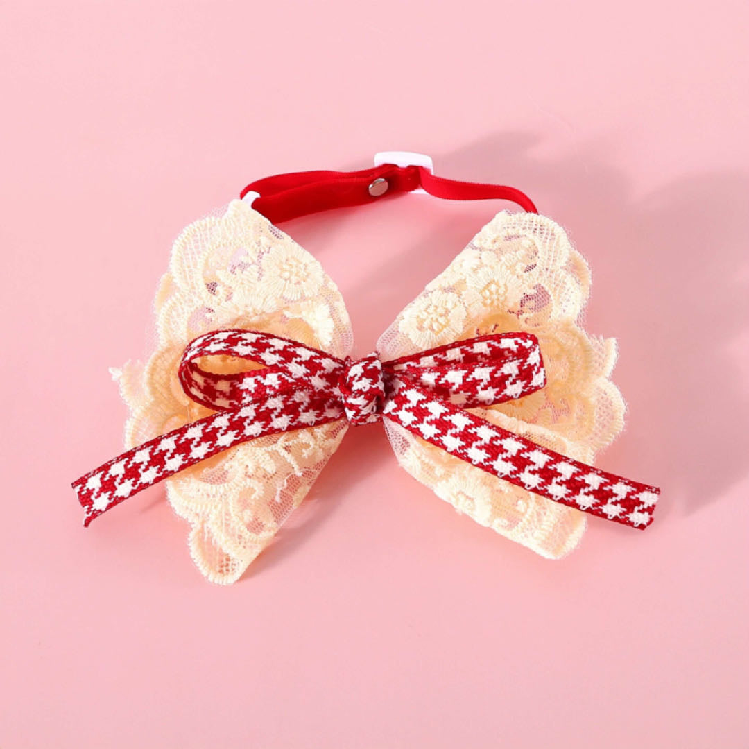 Plaid Velvet Bow For Pets petvibez