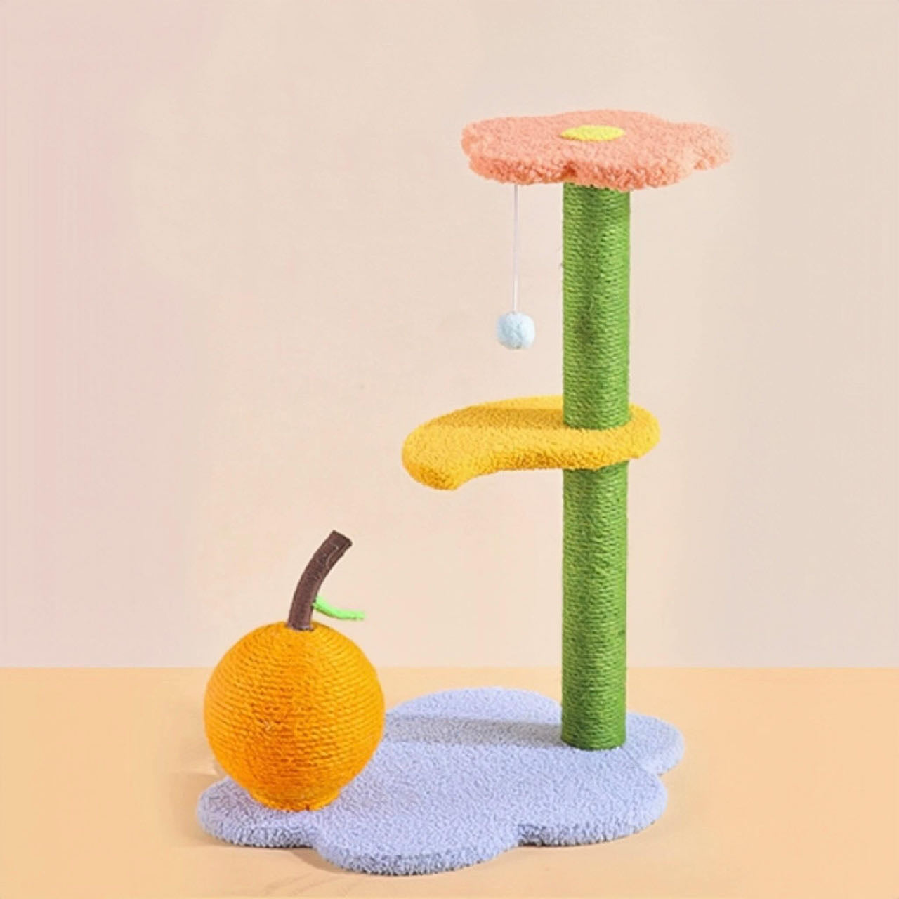 Colourful Cat Climbing Frame With Scratching Ball petvibez