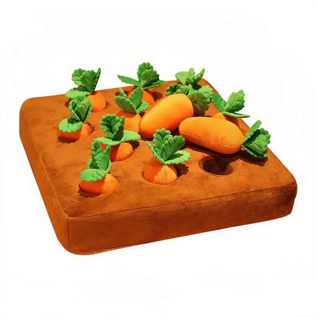 Carrot Pet Chew Toy Dog Snuffle Rug Orange Colour petvibez