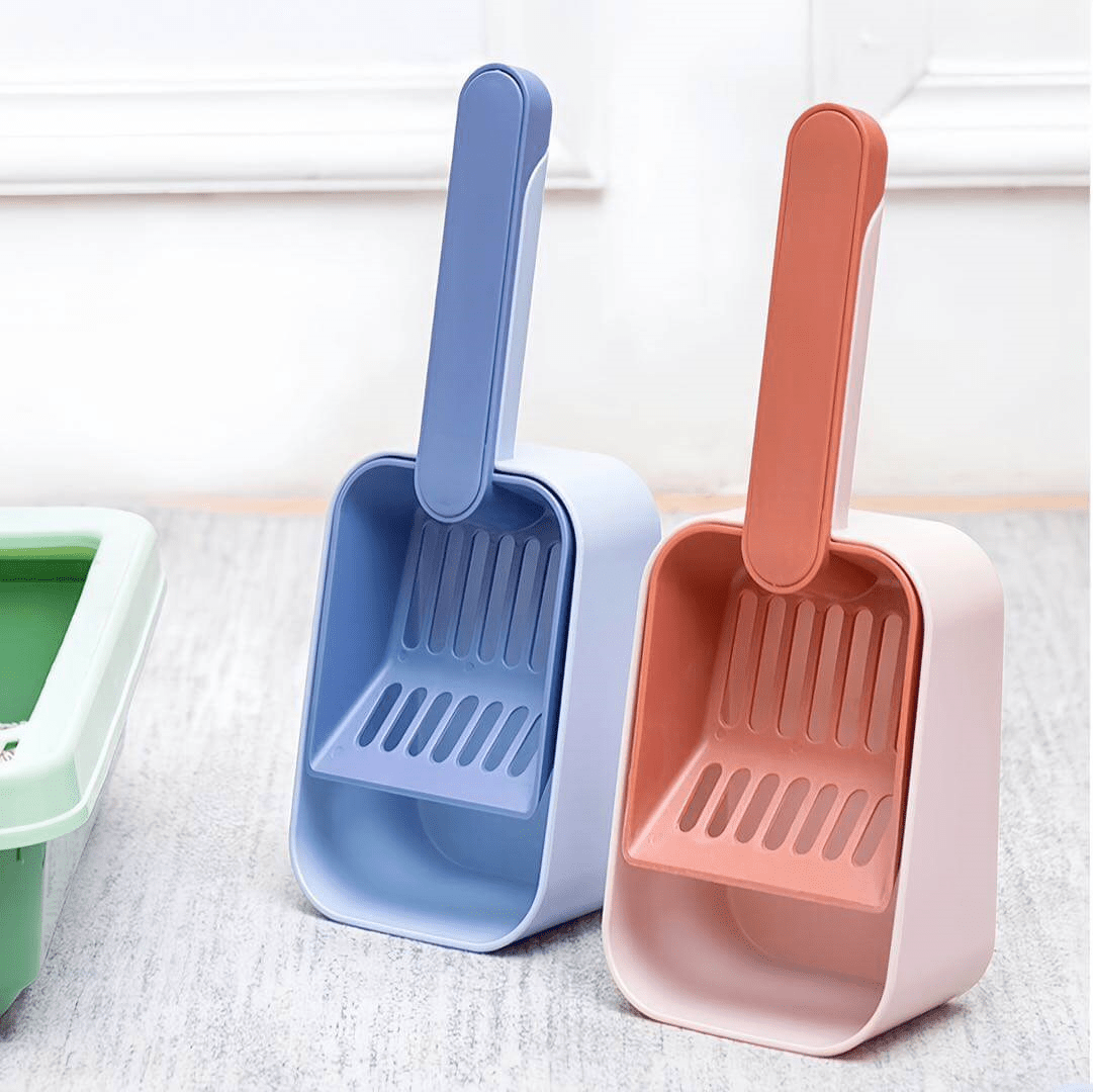 2 In 1 Cat Litter Scoop With Dustpan Combo Blue And Pink petvibez