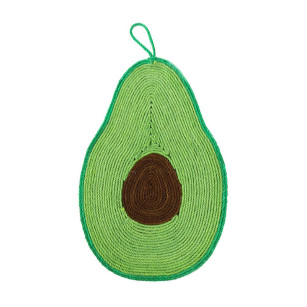 Avocado shaped cat sisal scratching pad green colour petvibez