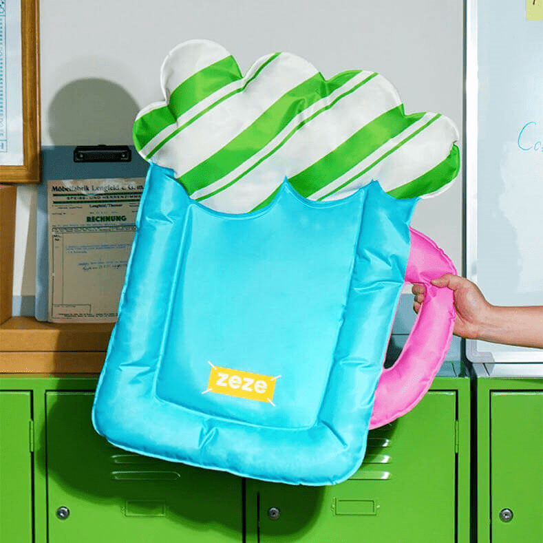 One Hand Holds A Blue Colour Beer Cup Shaped Pet Cooling Mat