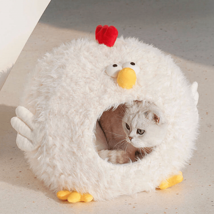 Chick Cluck Cave Dog Cat House Bed petvibez