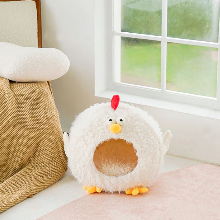 Chick Cluck Cave Dog Cat House Bed petvibez