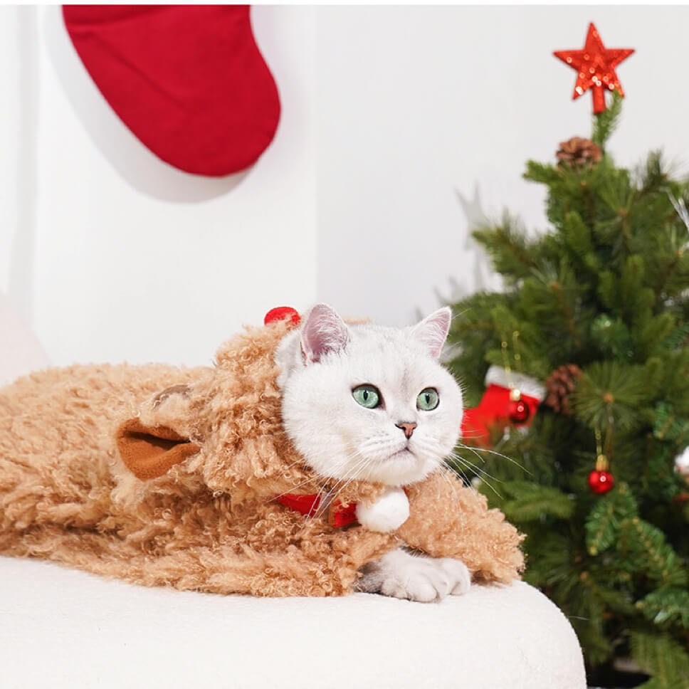 Christmas Elk Cat Cloak Pet Clothes petvibez