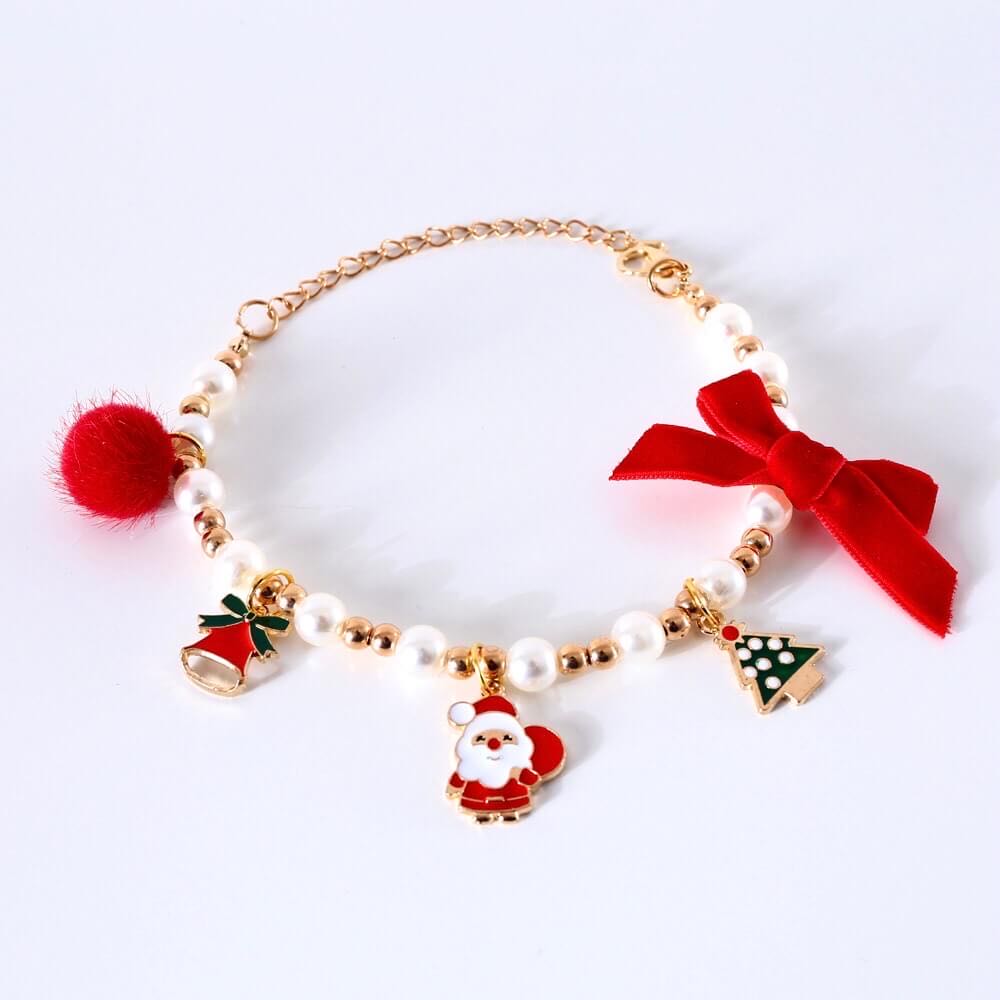 Cute Adjustable Pet Collar Cat Necklace Santa Clause Style petvibez