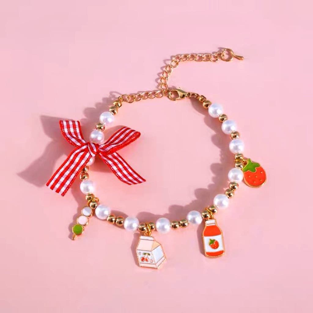 Cute Adjustable Pet Collar Cat Necklace Strawberry Style  petvibez