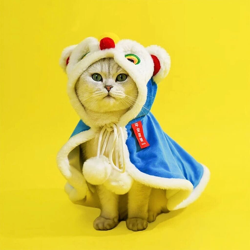 Dancing Lion Thermal Pet Cape Cat Costume  petvibez