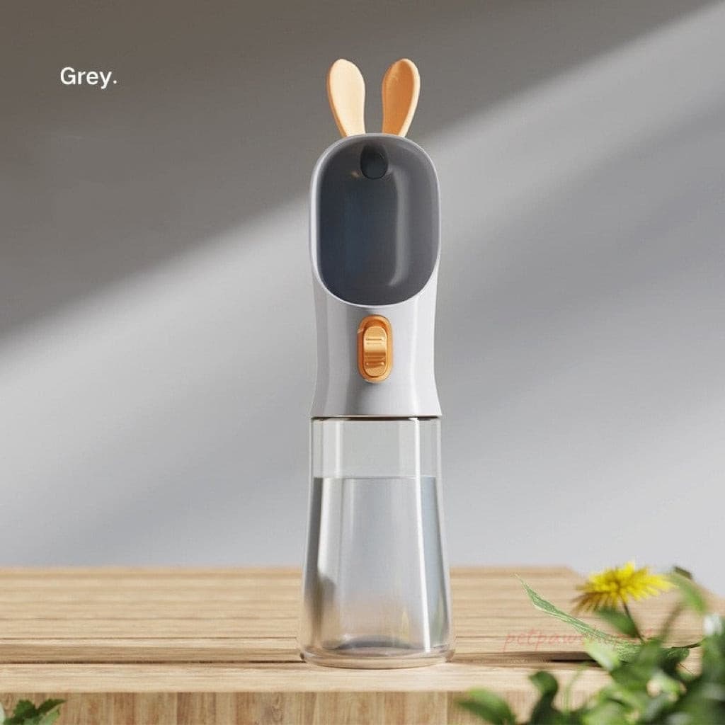 a grey colour U-shaped spout pet travel bottle