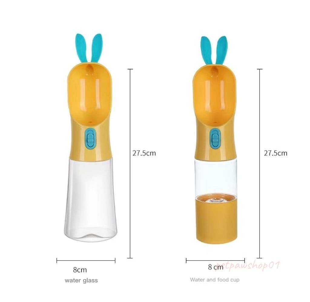 Pet Water Bottle And Food Bottle Two In One Design petvibez