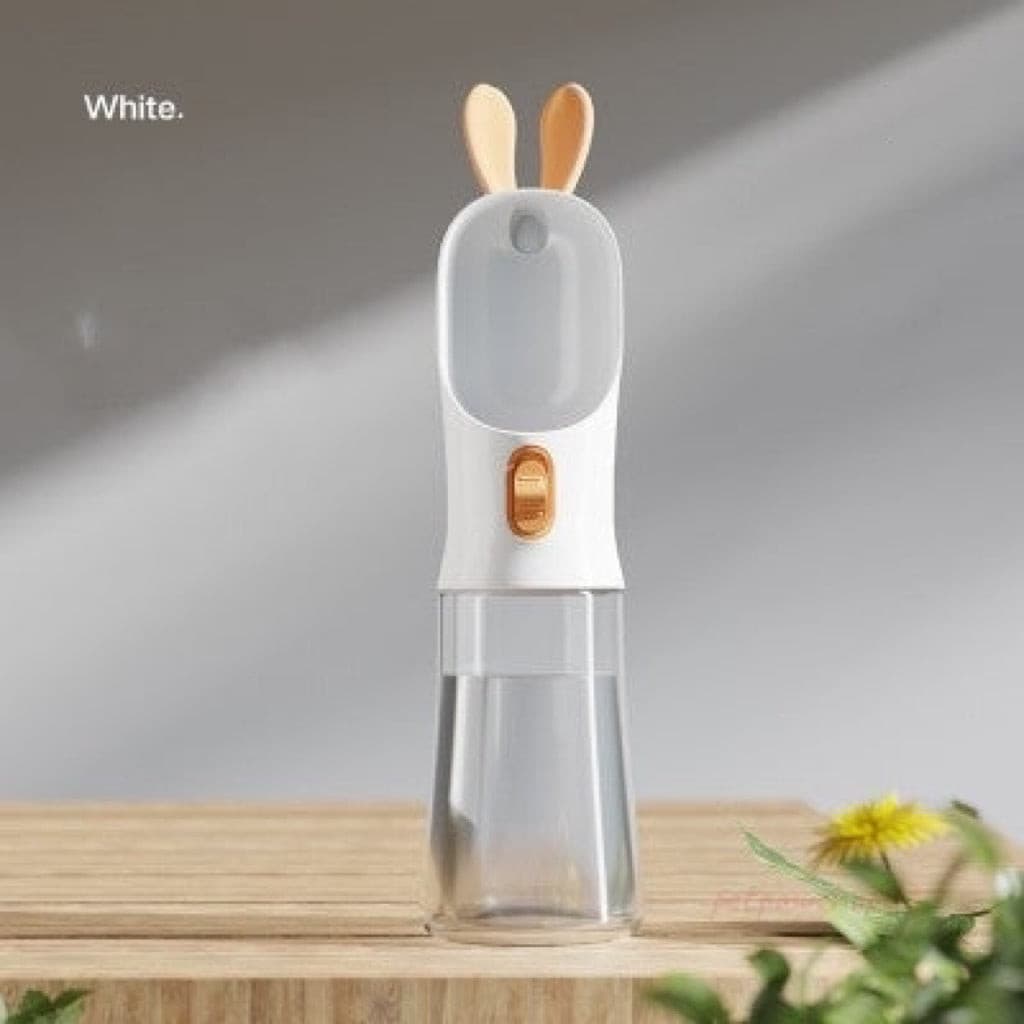 a white colour U-shaped spout pet travel bottle