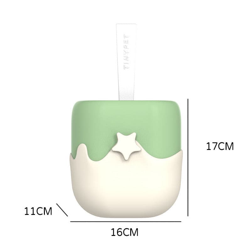 Ice Cream Style Cat Litter Scoop Set with Holder Green Colour petvibez