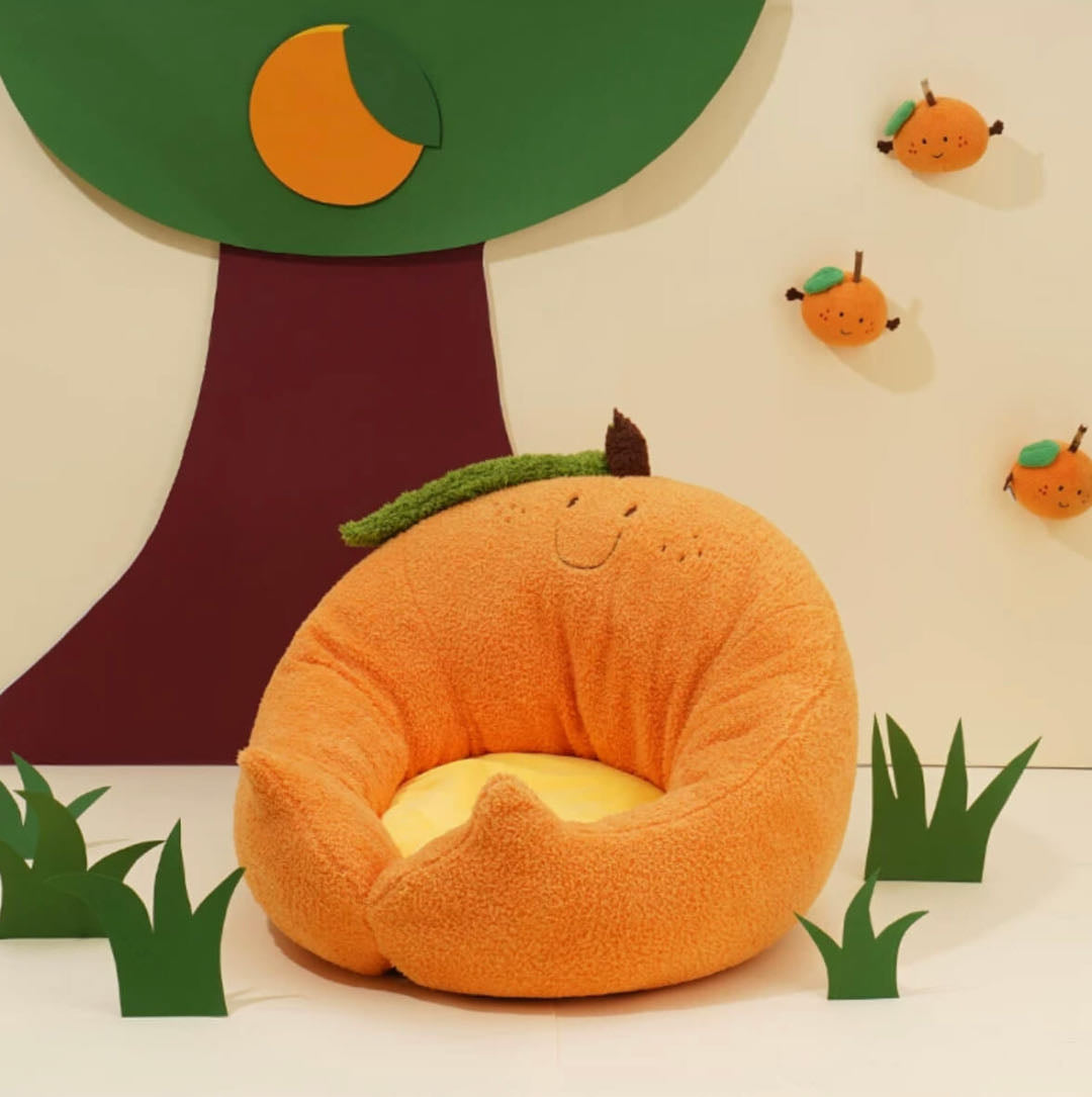 Orange Shaped Soft Cat Bed petvibez