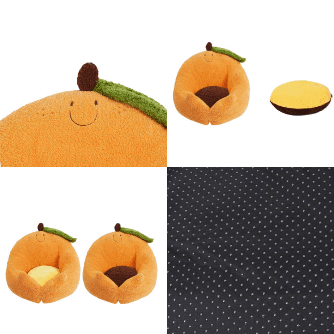 Orange Shaped Soft Cat Bed petvibez