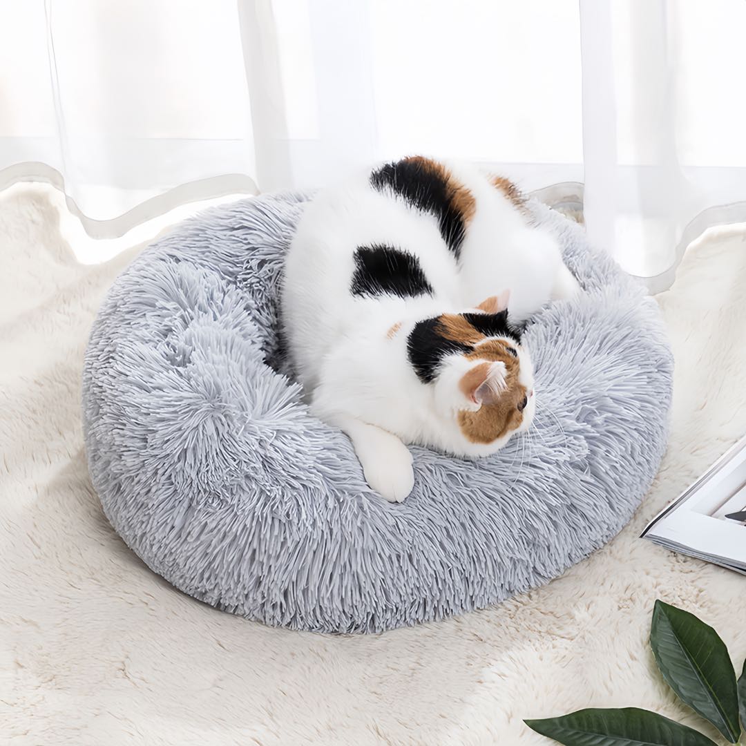 Plush Nest Cat Bed Pet Calming Bed petvibez