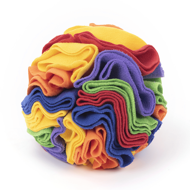 A Rainbow Fleece Material Dog Snuffle Ball 