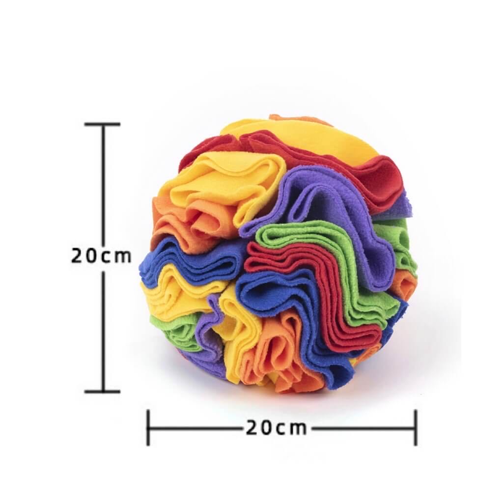 Rainbow Fleece Dog Snuffle Ball Dog Toy Large petvibez