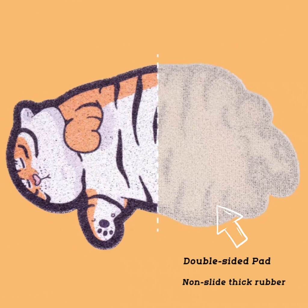 Tiger Shaped Cat Litter Mat petvibez