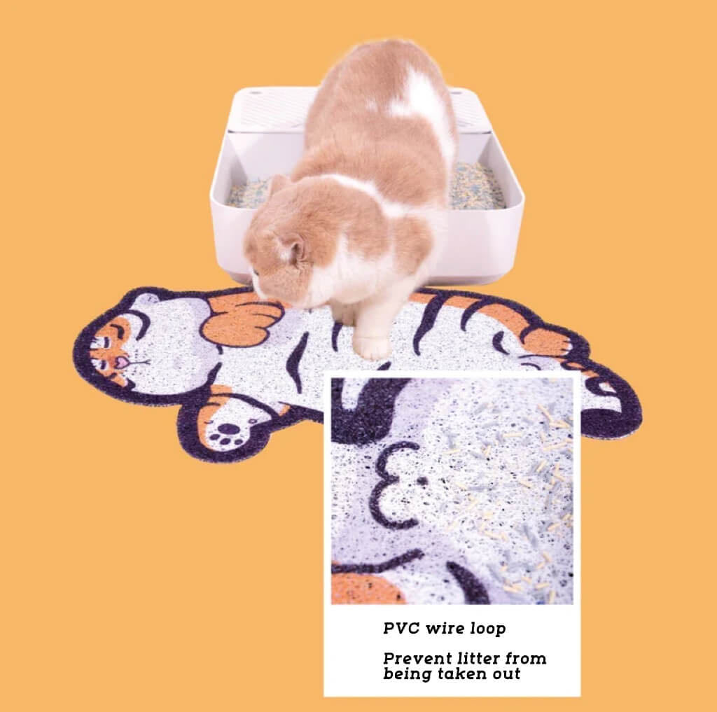 Tiger Shaped Cat Litter Mat petvibez