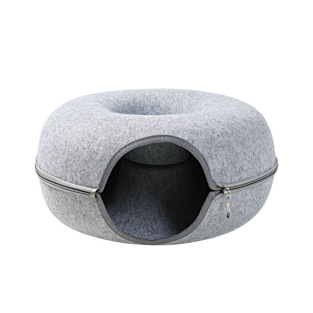 Tunnel Round Felt Donut Cat Cave Cat Bed Large petvibez