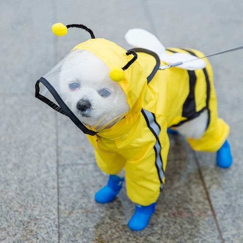 Waterproof Dog Raincoat Bee Style petpawshop01