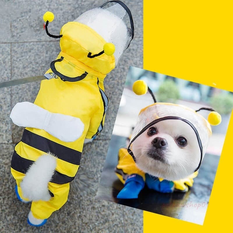 Waterproof Dog Raincoat Bee Style petpawshop01